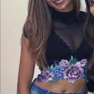 Mesh short sleeve top